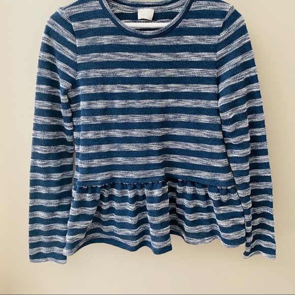 Postmark by Anthro. Striped Long Sleeve Top Blue Sz Small - Picture 3 of 8